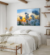 Paul Sinus Wandbild 120x80cm Baumwollblüten Sonnenuntergang Abendröte Sommer Natur