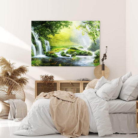Paul Sinus Wandbild 120x80cm Wasserfälle im Dschungel Thailand Grün Natur