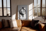 Paul Sinus Wandbild in 40x60cm The Divided Void – Abstrakte geometrische Form in Schwarz-Weiß