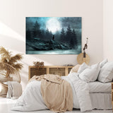 Paul Sinus Wandbild 120x80cm Vollmond Sternenhimmel Nacht Hirsch Finster