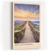 Paul Sinus Kunstdruck 40x60cm Boca do Inferno Azoren mit Weg auf dem Vulkangrat bei Sonnenuntergang