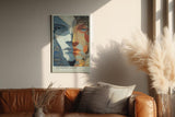 Paul Sinus Wandbild in 40x60cm The Hidden Union abstraktes Porträt zweier Gesichter in kunstvoller Verschmelzung von Blauund Erdtönen