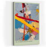 Paul Sinus Wandbild in 40x60cm Playground in Paint Abstraktes Farbspiel mit diagonalen Linien und vielfältigen Farbflächen in pastoser Struktur