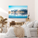 Paul Sinus Wandbild 120x80cm Gefrorener See Berge Winter Landschaft Schnee