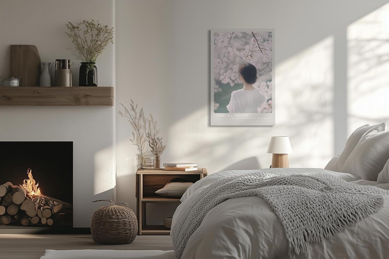 Paul Sinus Leinwandbild 80x120cm Leinwandbild Sakura Traum – Zarte Frühlingsszene mit blühenden Kirschblüten, verträumte Atmosphäre, japanische Eleganz