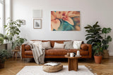 Sinus Art Wandbild 120x80cm Weichgezeichnete Nahaufnahme einer pastellfarbenen Blüte mit romantischer Stimmung