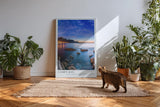 Paul Sinus Kunstdruck 40x60cm Camps Bay South Africa Küstenlinie bei Abenddämmerung mit Lichtspiegelung und Felsformationen