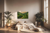 Sinus Art Wandbild 120x80cm Reisterrassen und Flusstal im weichen Licht der Morgensonne mit weiter Perspektive