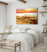 Paul Sinus Wandbild 120x80cm Feldblumen Wildblumen Mohn rote Blüten Halme