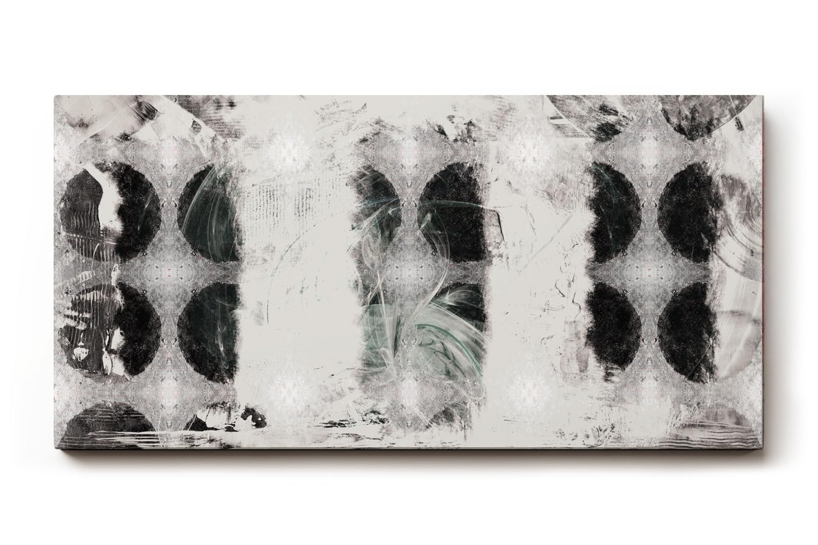 Sinus Art Wandbild 120x80cm Auffälliges Kreisdesign in Schwarz-Weiß sorgt für eine minimalistische und gleichzeitig dynamische Bildwirkung