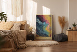 Paul Sinus Wandbild in 40x60cm The Color Cascade – Abstrakte Farbkaskade in Blau-, Gelb-, Pinkund Rottönen