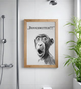 Paul Sinus Poster/Leinwandbild/Rahmenoption Lustiges Affenbild – Witzige Klo-Deko fürs Gäste-WC – Perfekt für Überraschungsmomente