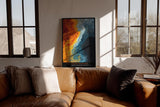 Paul Sinus Wandbild in 40x60cm The Liquid Frontier in kräftigen Blau-, Grauund Orangetönen mit fließendem Farbverlauf für stilvolle Raumakzente