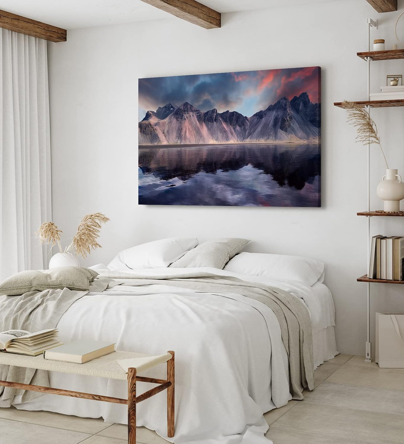 Paul Sinus Wandbild 120x80cm Klifatindur Island Berg schwarzer Strand isländische Landschaft