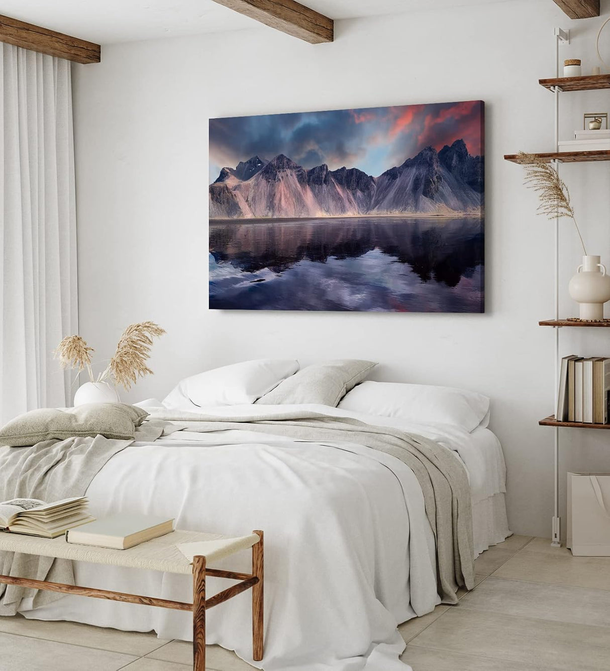 Paul Sinus Wandbild 120x80cm Klifatindur Island Berg schwarzer Strand isländische Landschaft