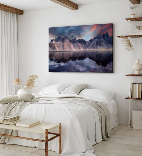 Paul Sinus Wandbild 120x80cm Klifatindur Island Berg schwarzer Strand isländische Landschaft
