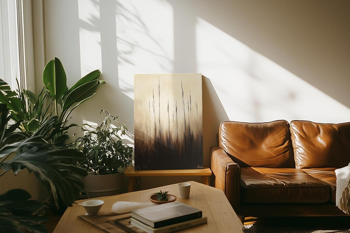 Paul Sinus 60x90cm Wandbild Gräser im Licht – Zeitlose Naturästhetik mit stilisierter Blume