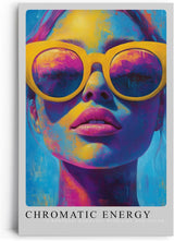 Paul Sinus Leinwandbild 40x60cm Chromatic Energy Leinwandbild leuchtendes Porträt mit intensiven Farben und lebendiger Energie kraftvolle Farbkomposition