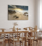 Paul Sinus Wandbild 120x80cm Strand Ozean Meer Gewitterwolken Horizont Sonnenuntergang