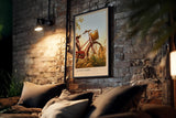 Paul Sinus Kunstdruck 40x60cm Sunset Ride Fahrrad im goldenen Sonnenlicht mit nostalgischer Stimmung und ländlicher Ruhe