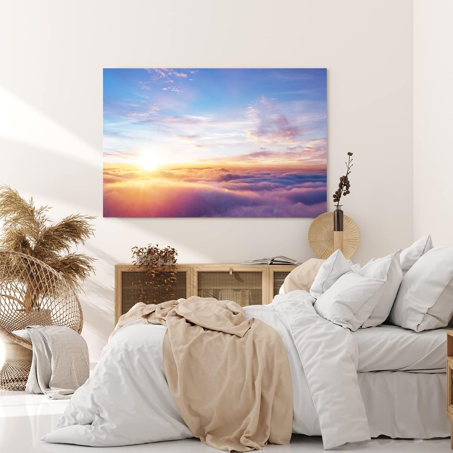 Paul Sinus Wandbild 120x80cm Über den Wolken Sonne Himmel Sonnenuntergang