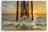 Paul Sinus Wandbild 120x80cm Sonnenuntergang Horizont Steg Holzbrücke Meer Strand