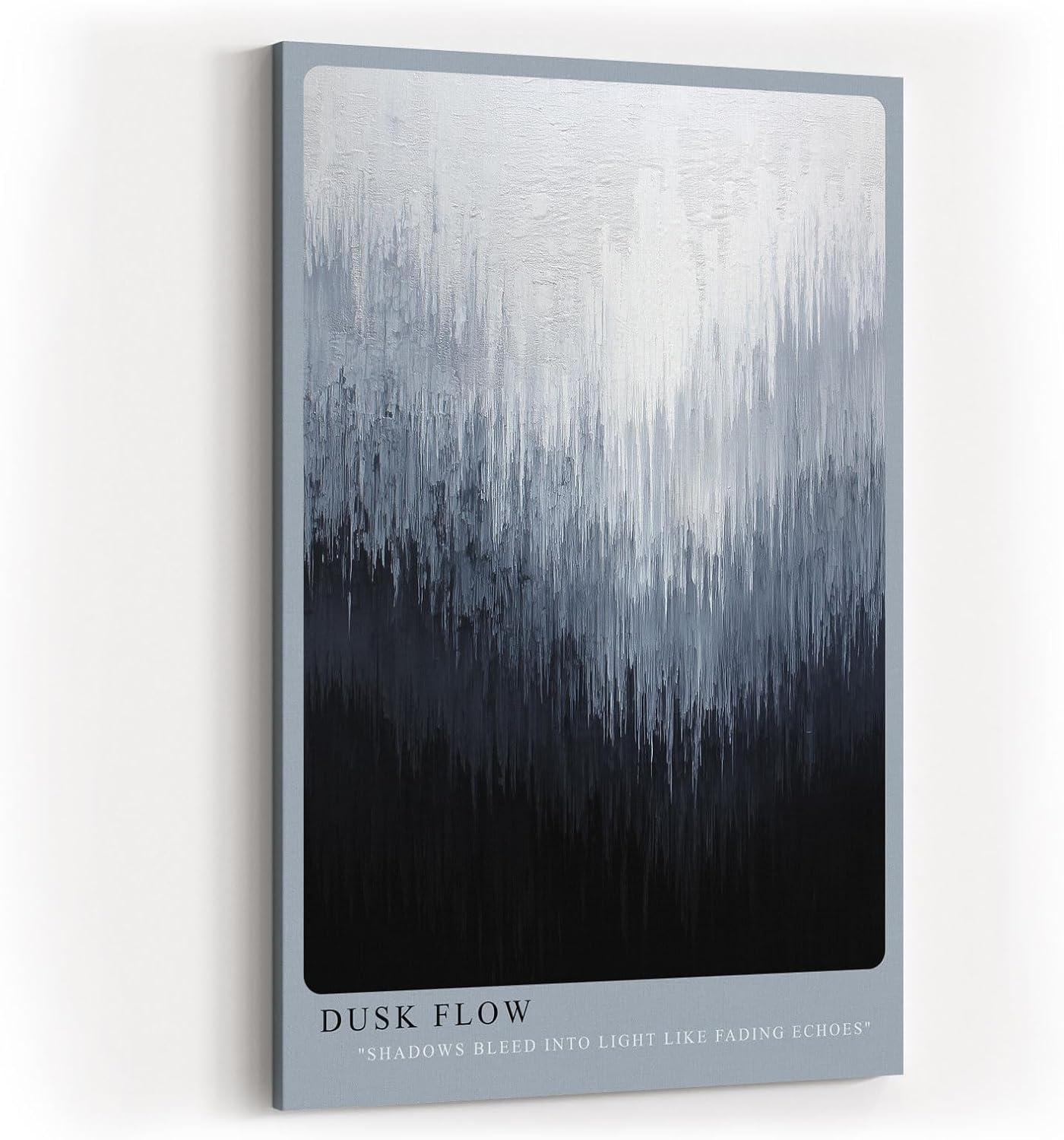 Paul Sinus Wandbild in 40x60cm Dusk Flow – Abstraktes Kunstwerk mit fließendem Farbverlauf von Schwarz zu Weiß