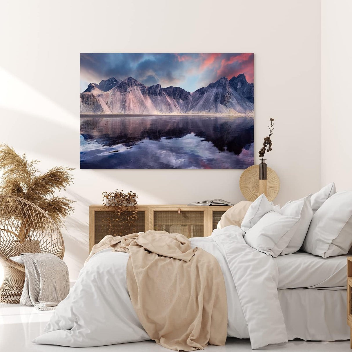 Paul Sinus Wandbild 120x80cm Klifatindur Island Berg schwarzer Strand isländische Landschaft