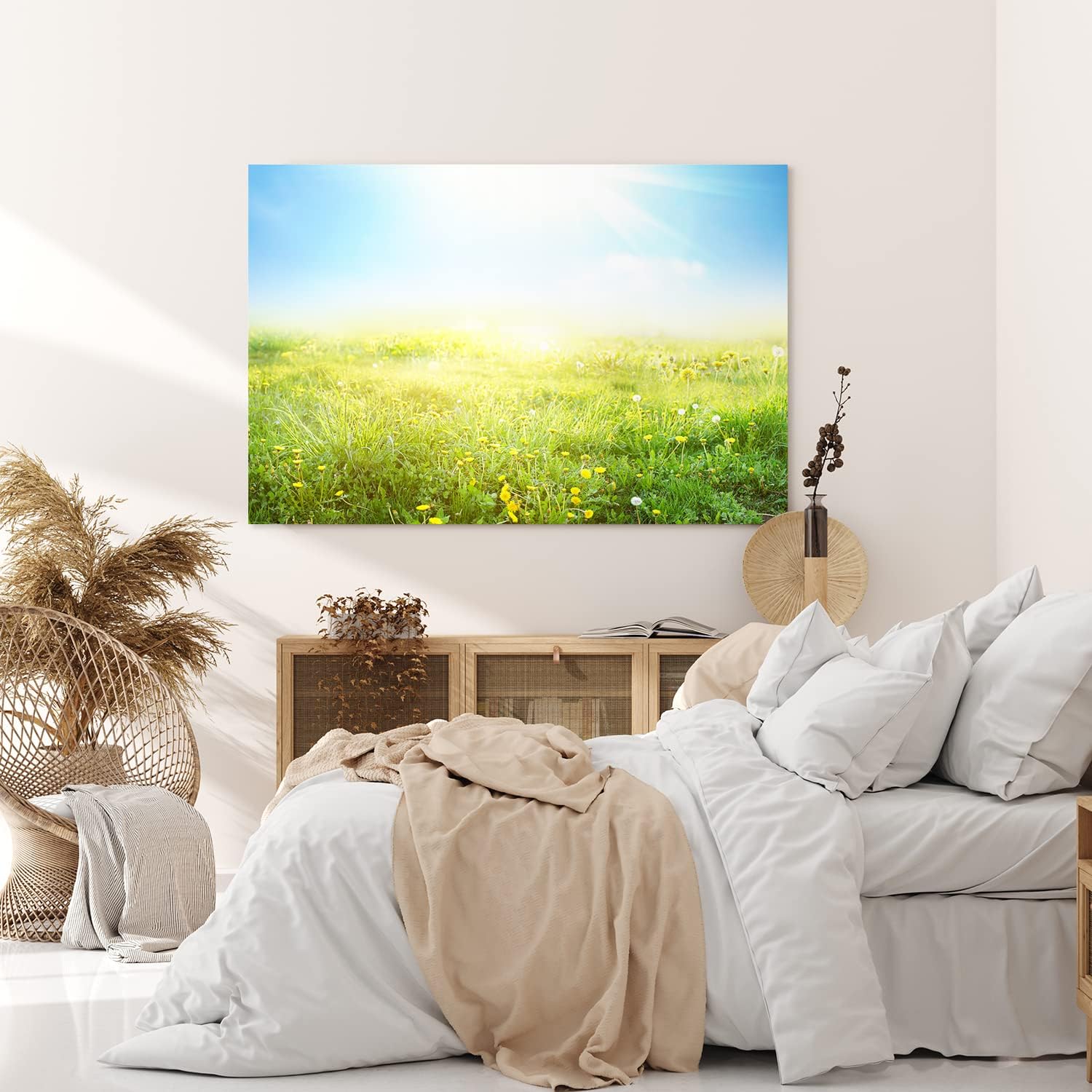 Paul Sinus Wandbild 120x80cm Sommerwiese Wiese Gras Sonnenschein Sommer