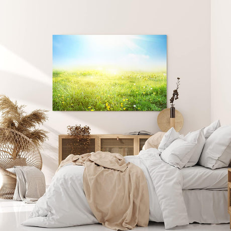 Paul Sinus Wandbild 120x80cm Sommerwiese Wiese Gras Sonnenschein Sommer