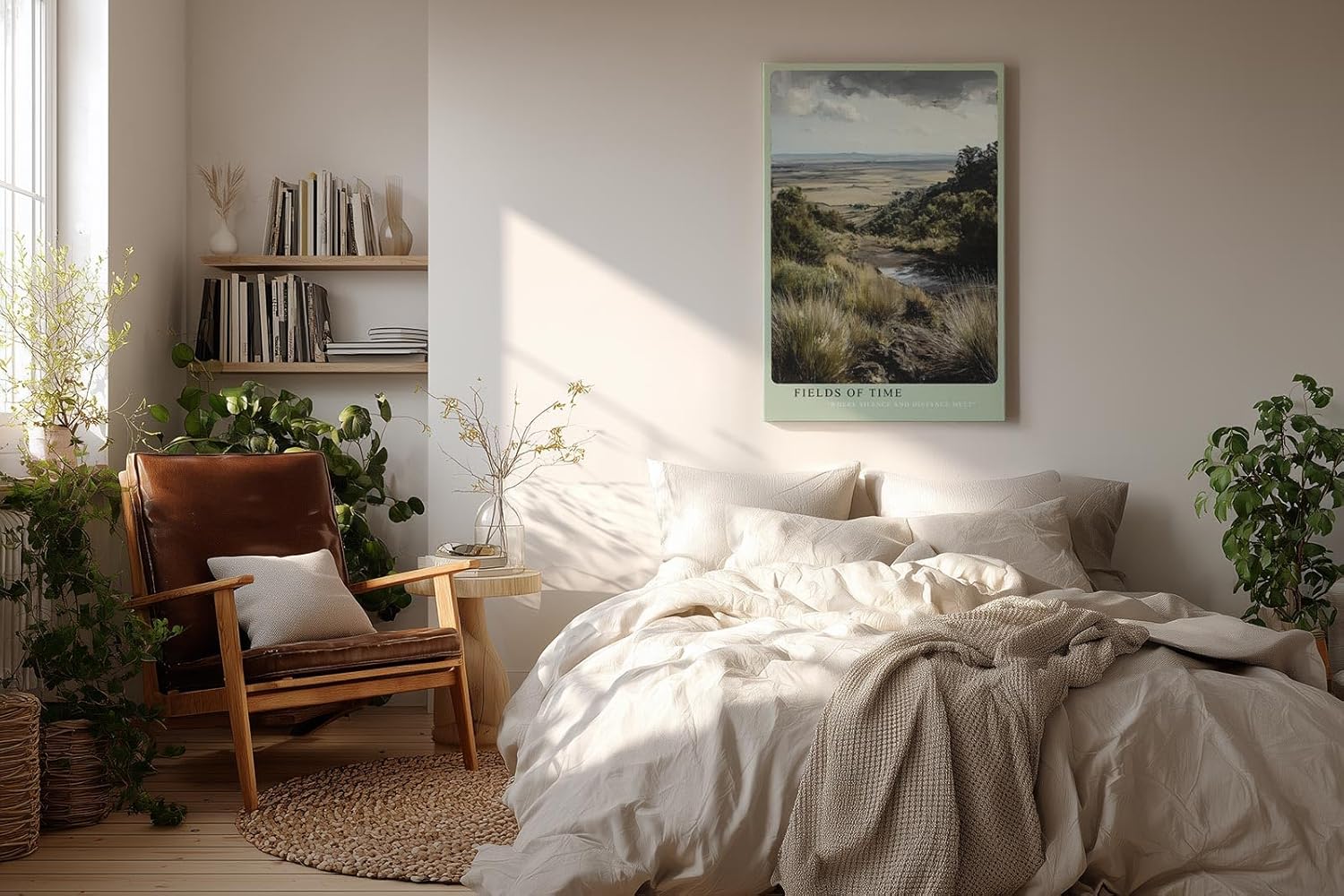 Paul Sinus Wandbild in 40x60cm weite Landschaft mit Gräsern und Panoramablick – atmosphärisches Naturmotiv für entspannte Wohnund Arbeitsräume