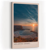 Paul Sinus Kunstdruck 40x60cm Atlantic Coast Portugal – Sonnenuntergang über atlantischer Bucht in dramatischem Licht