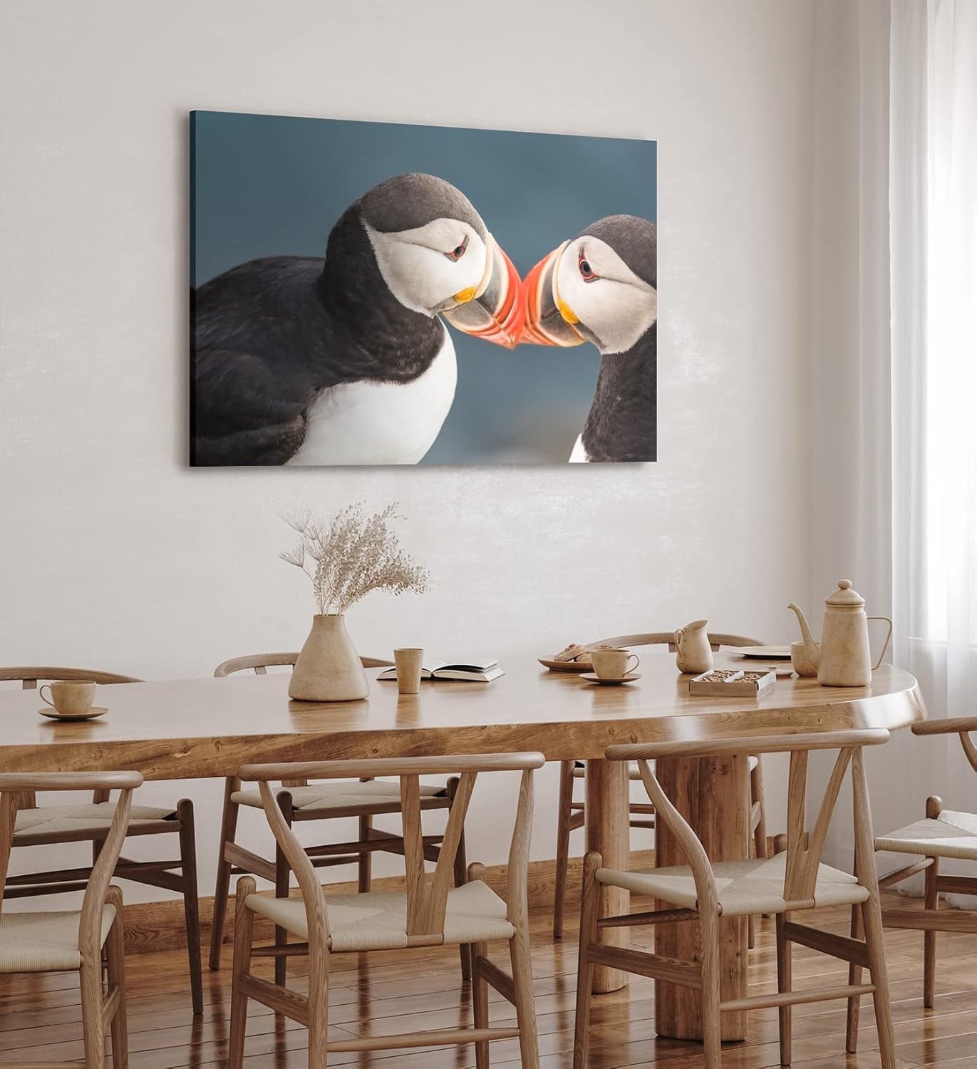 Wandbild 120x80cm Papageitaucher Pärchen Liebespärchen Tierfotografie