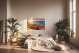 Sinus Art Wandbild 120x80cm Farbintensive Hügellandschaft im Morgenlicht – warm, lebendig und atmosphärisch