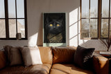 Paul Sinus Wandbild in 40x60cm The Oracle Cat mit schwarzer Katze und goldenen Augen vor ornamentalem Hintergrund für edle Wandgestaltung