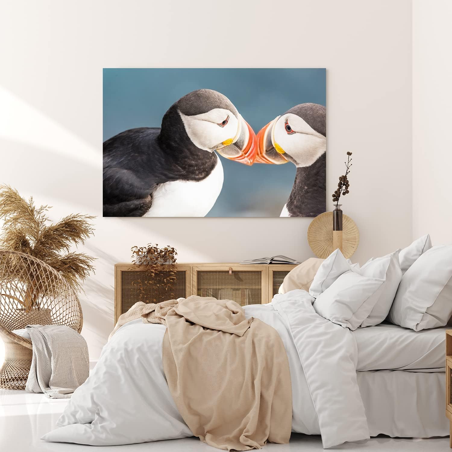 Wandbild 120x80cm Papageitaucher Pärchen Liebespärchen Tierfotografie