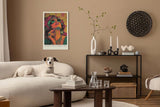 Paul Sinus Leinwandbild 60x90cm psychedelische Queen in leuchtenden Farben und ikonischem Retro-Stil – kunstvolles Leinwandbild