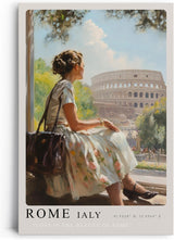 Paul Sinus Leinwandbild 40x60cm Lost in the Beauty of Rome – Italien, Kolosseum, Vintage-Stil, Romantik, Nostalgie, Reise, Architektur, Kultur