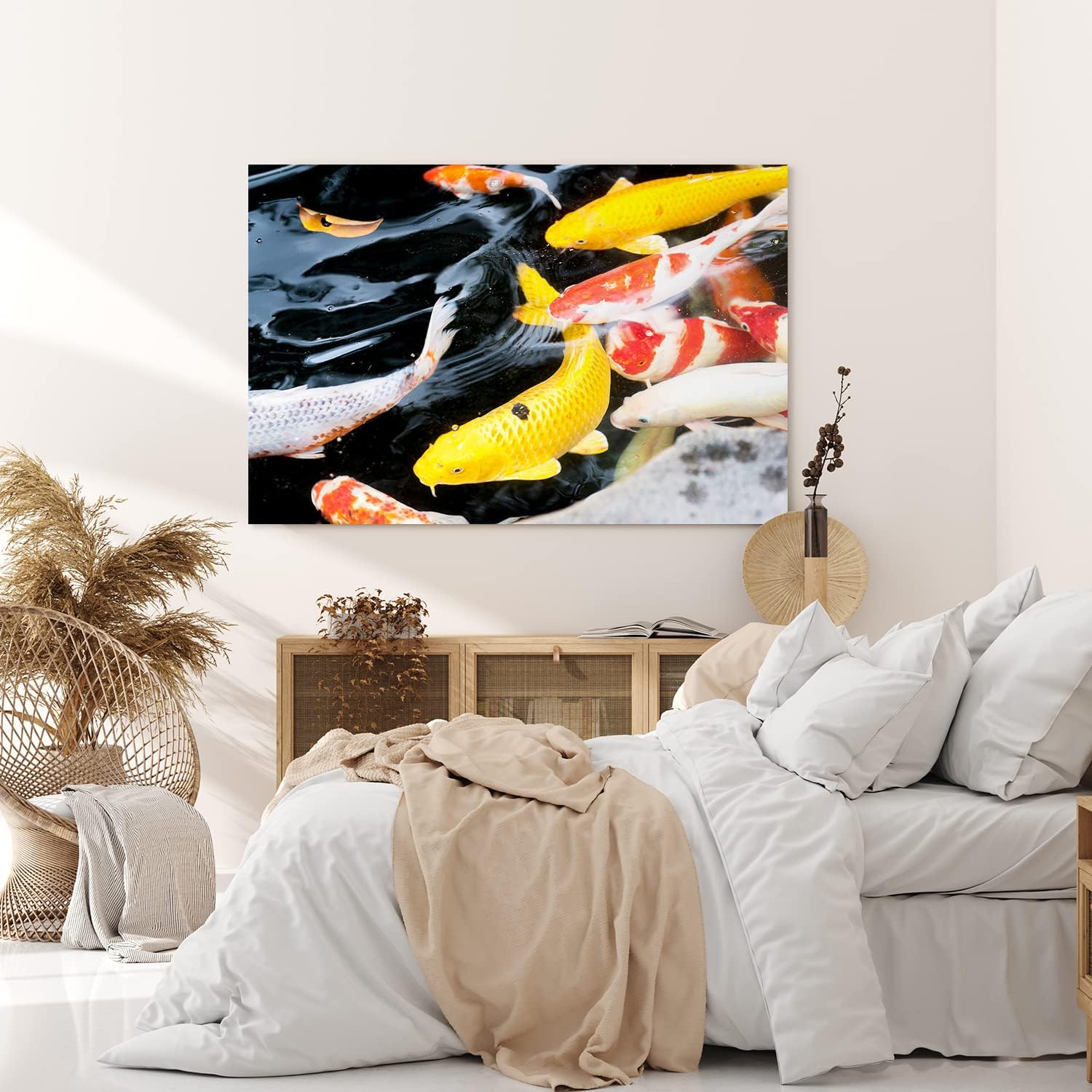 Paul Sinus Wandbild 120x80cm Koi Koiteich Zuchtkarpfen Farbenfroh Fische Teich