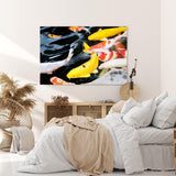 Paul Sinus Wandbild 120x80cm Koi Koiteich Zuchtkarpfen Farbenfroh Fische Teich