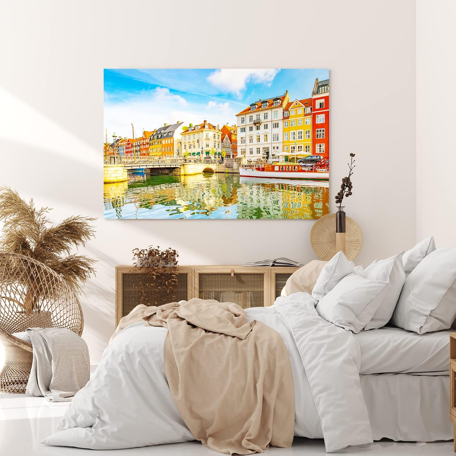 Paul Sinus Wandbild 120x80cm Kopenhagen Kanal Dänemark traditionelle Häuser