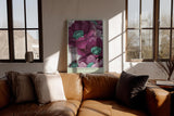 Paul Sinus Wandbild in 40x60cm Modern Botanics Magenta Blüten mit Türkisakzenten