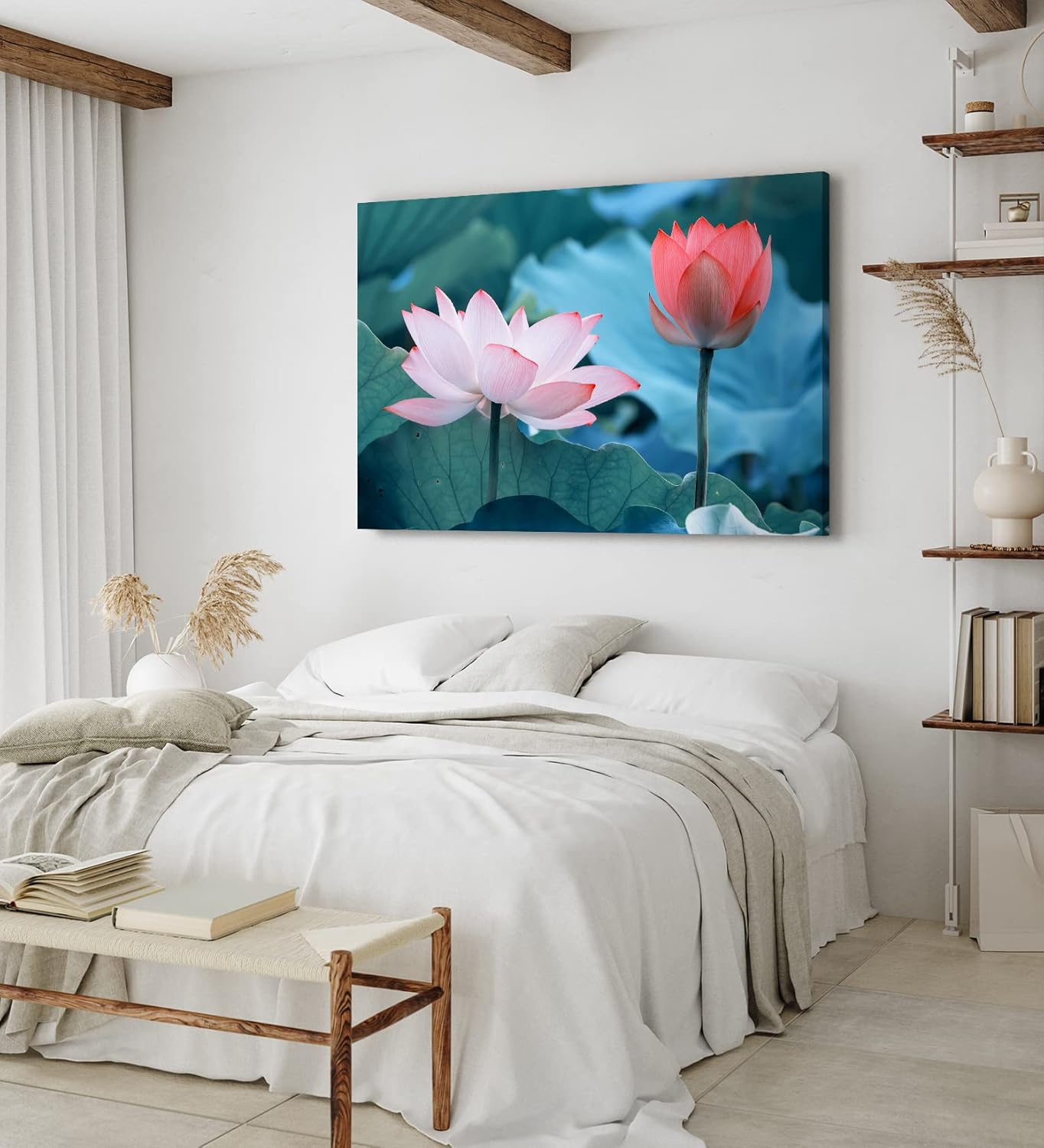 Paul Sinus Wandbild 120x80cm Lotosblume Blume Blüte Kunstvoll Lotos Rosa Wasserblumen