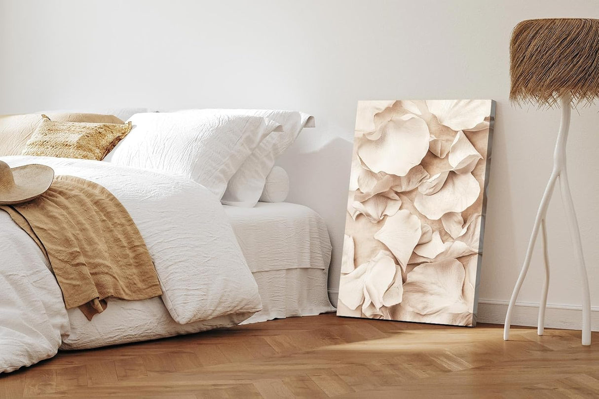 Paul Sinus 60x90cm Wandbild Rosenblätter in Beige – Sanfte Natürlichkeit mit floraler Detailkraft Blume