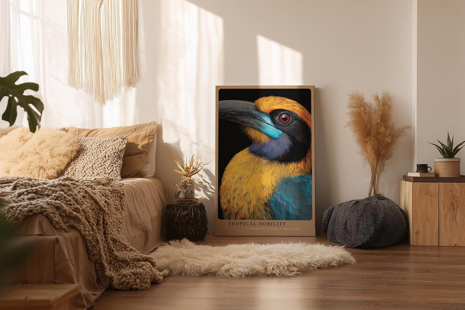 Paul Sinus Wandbild in 40x60cm Tropical Nobility – farbintensives Porträt eines exotischen Vogels für ausdrucksstarke Raumgestaltung