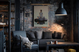 Paul Sinus Wandbild in 60x90cm Awakened Woman – Meditatives Porträt einer Frau im weißen Kleid, sitzend auf einem Felsen im Wasser bei Sonnenaufgang, moderne Bilder in sanften Farbtönen