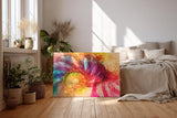 Sinus Art Wandbild 120x80cm Die floralen Linien und Farbverläufe erzeugen einen frischen lebendigen Eindruck im Raum