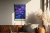 Paul Sinus Wandbild in 40x60cm The Twilight Leaves – Intensiv gefärbte Pflanzenblätter in Blauund Lilatönen, inspiriert vom Zauber der Dämmerung