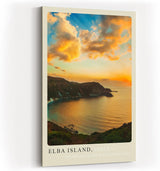 Paul Sinus Kunstdruck 40x60cm Elba Island – italienische Küste im Sonnenuntergang über dem Meer