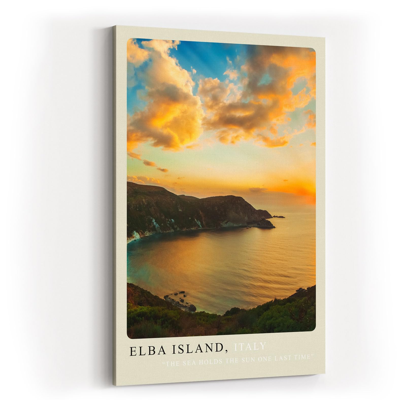 Paul Sinus Kunstdruck 40x60cm Elba Island – italienische Küste im Sonnenuntergang über dem Meer